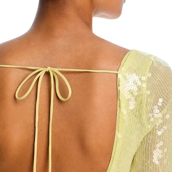 Bardot Verona Canary Yellow Sequined Bodysuit NWT – 2 - Picture 5 of 7